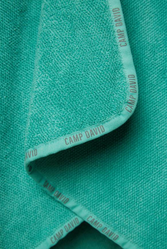 Soccx Saunahandtuch mit Logo-Saum 100 x 140 cm cool green Fabrikpreis