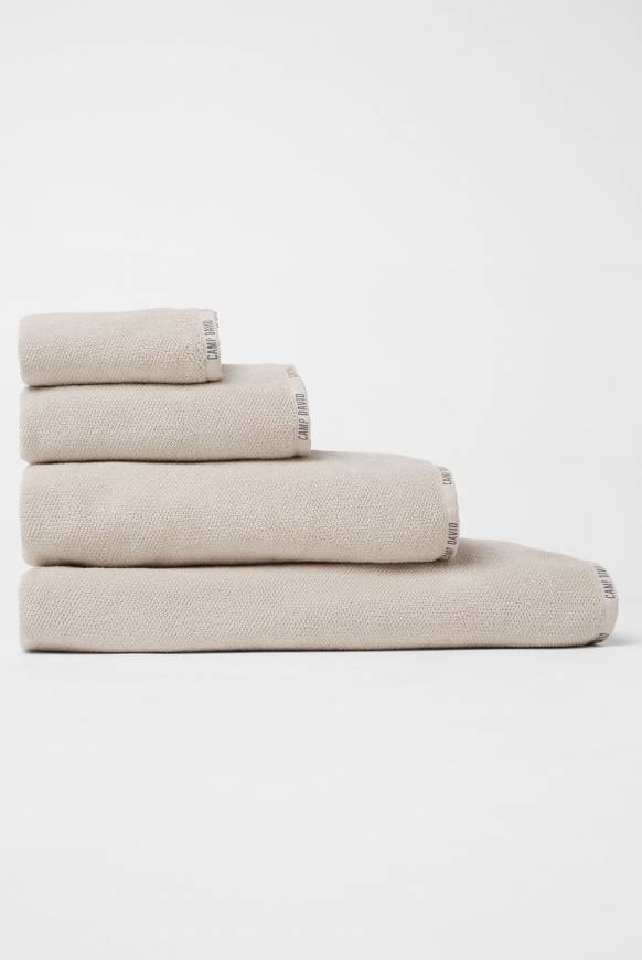 Soccx Badehandtuch mit Logo-Saum 70 x 140 cm natur Rabatt