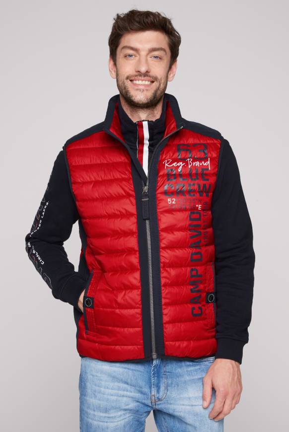 Soccx Leichte Steppweste mit Softshell-Details royal red 4XL Versandkostenfrei