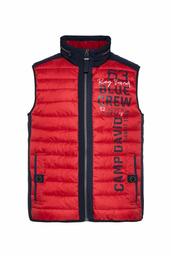 Soccx Leichte Steppweste mit Softshell-Details royal red 4XL Versandkostenfrei