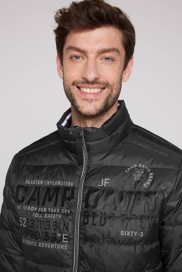 Soccx Leichte Steppjacke mit Logo Prints und Tapes dark anthra 4XL Großer Ausverkauf