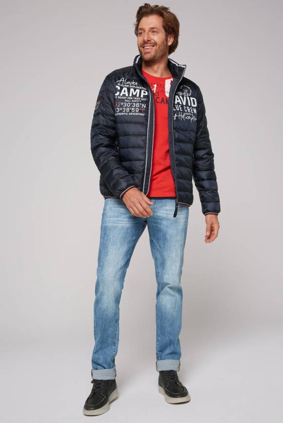 Soccx Leichte Steppjacke mit Logo Prints und Tapes blue navy 4XL Flash Sale