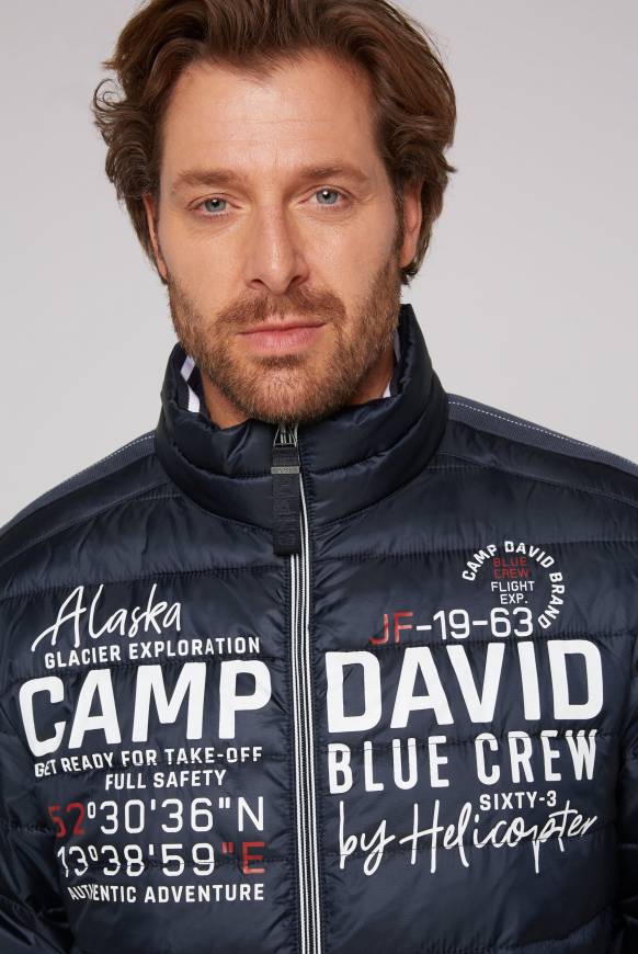 Soccx Leichte Steppjacke mit Logo Prints und Tapes blue navy 4XL Flash Sale