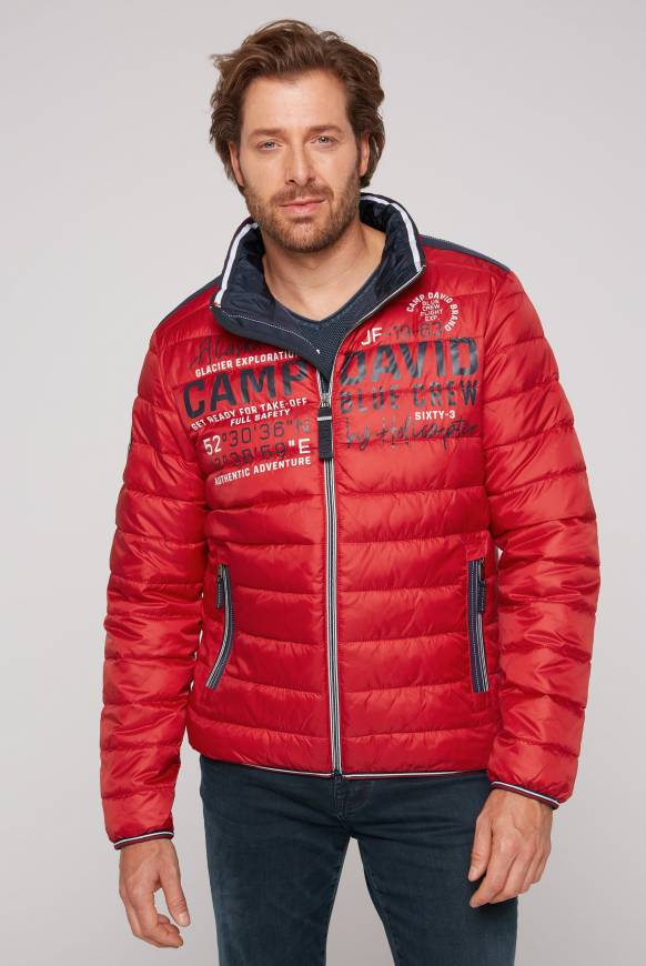 Soccx Leichte Steppjacke mit Logo Prints und Tapes royal red Begrenztes Angebot