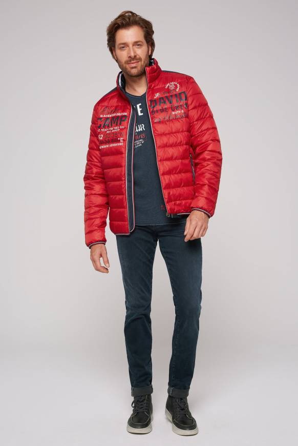 Soccx Leichte Steppjacke mit Logo Prints und Tapes royal red Begrenztes Angebot