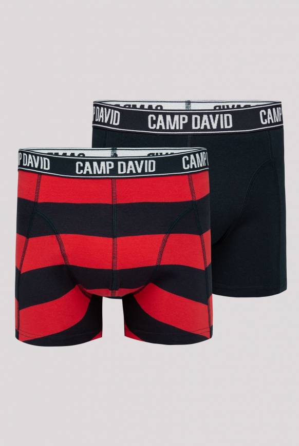Soccx Boxershorts mit Logo-Bund, 2er-Pack navy uni / navy red stripes Jubiläumsangebot