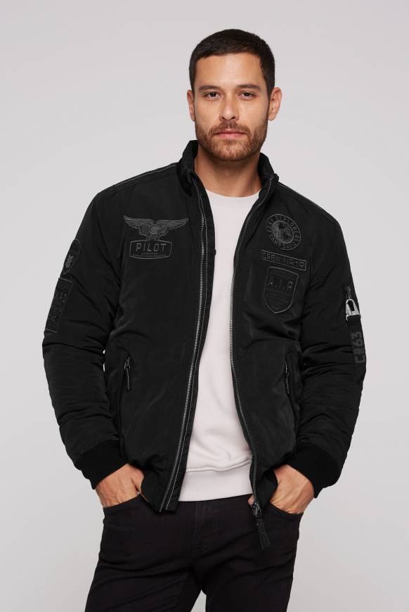 Soccx Wattierter Fliegerblouson mit Patches black Super Rabatt