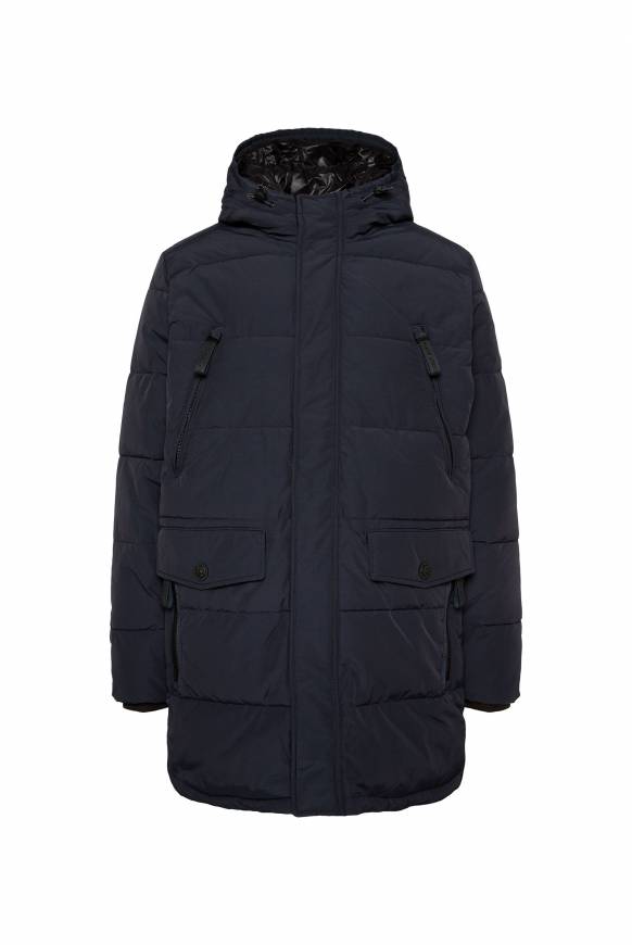 Soccx Stepp-Parka mit Kapuzen-Layering blue navy Clearance-Verkauf