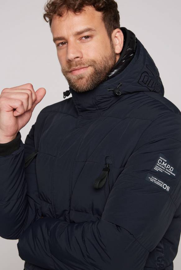 Soccx Stepp-Parka mit Kapuzen-Layering blue navy Clearance-Verkauf