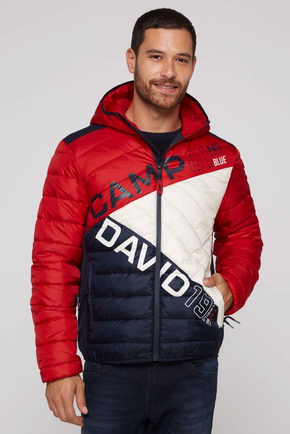 Soccx Steppjacke mit Colour-Blocking und Rücken-Print flight red Kostenloser Versand international