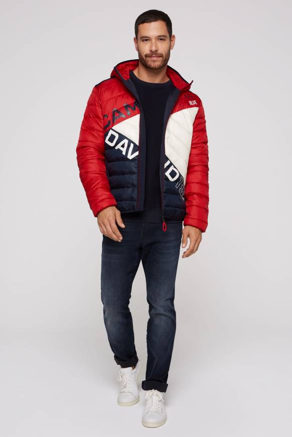 Soccx Steppjacke mit Colour-Blocking und Rücken-Print flight red Kostenloser Versand international