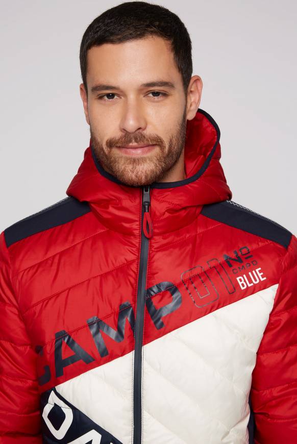 Soccx Steppjacke mit Colour-Blocking und Rücken-Print flight red Kostenloser Versand international