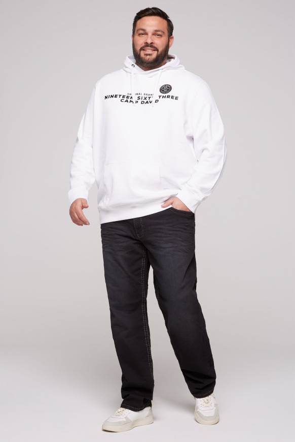 Soccx Hoodie mit Rubber Print opticwhite S im Angebot