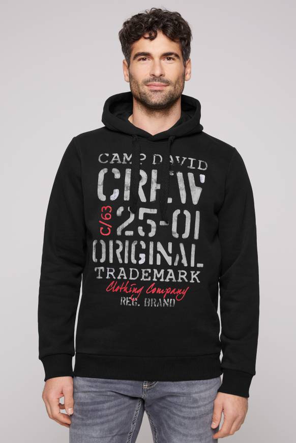 Soccx Kapuzensweatshirt mit Used Print black Meist gekauft