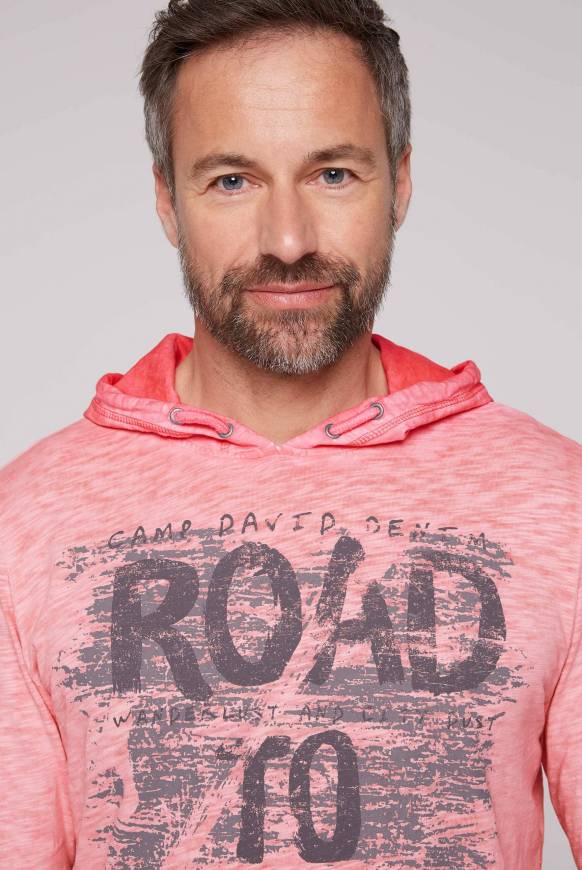 Soccx Langarmshirt mit Kapuze und Vintage Print sunrise Begrenztes Angebot