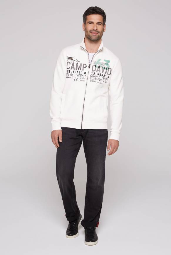 Soccx Sweatjacke mit Logo Print und Stickereien ivory Cyber Monday