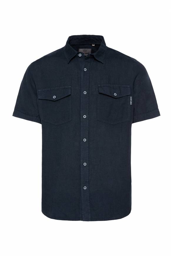 Soccx Leinenhemd mit Klappentaschen blue navy Jubiläumsangebot