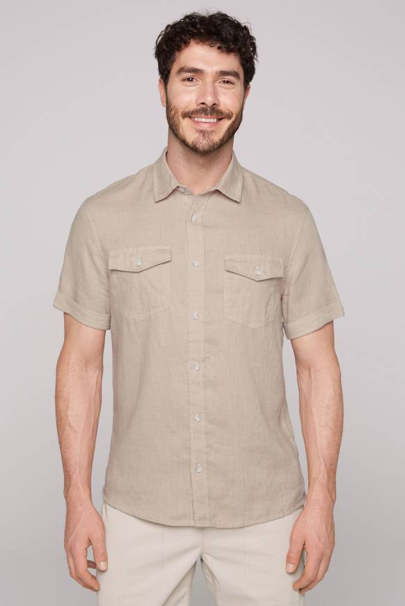 Soccx Leinenhemd mit Klappentaschen cappuccino S Online Outlet