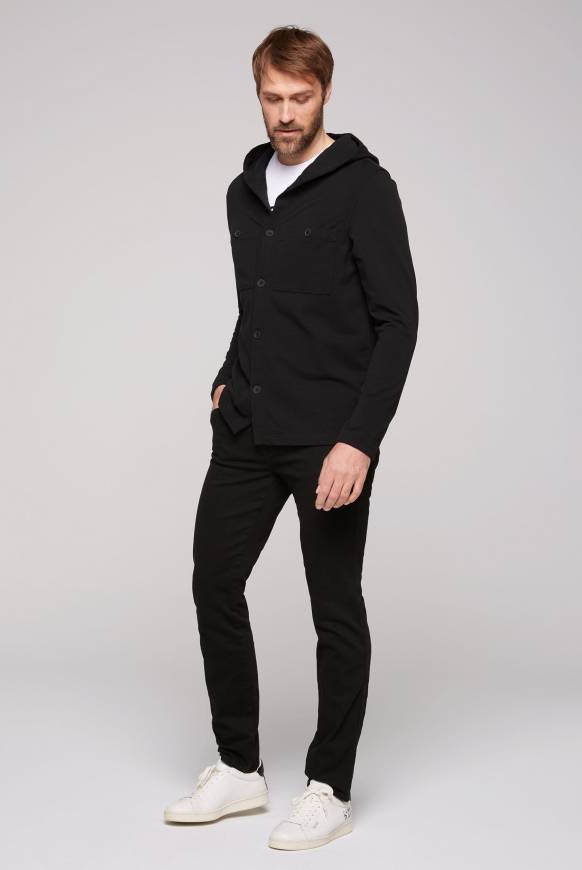 Soccx Overshirt mit Kapuze und Brusttaschen black Zeitlich begrenztes Angebot