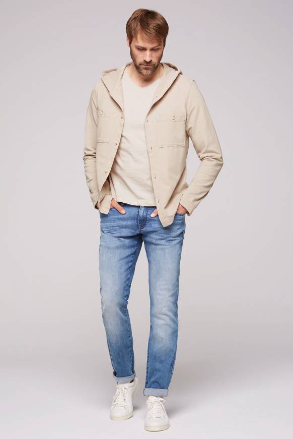Soccx Overshirt mit Kapuze und Brusttaschen cappuccino Exklusive Angebote
