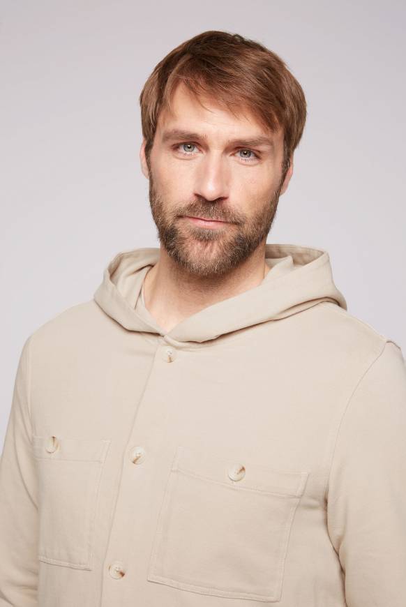 Soccx Overshirt mit Kapuze und Brusttaschen cappuccino Exklusive Angebote