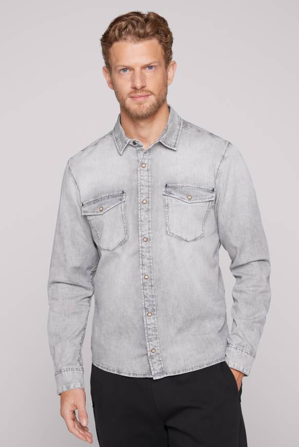 Soccx Hemd aus Denim Regular Fit light grey bleached Saisonale Angebote