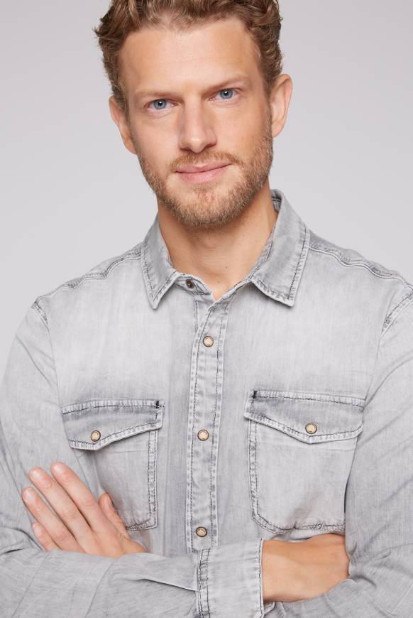 Soccx Hemd aus Denim Regular Fit light grey bleached Saisonale Angebote