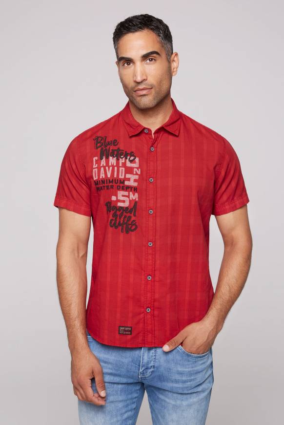 Soccx Karohemd mit Print und Stickereien royal red Tägliche Deals