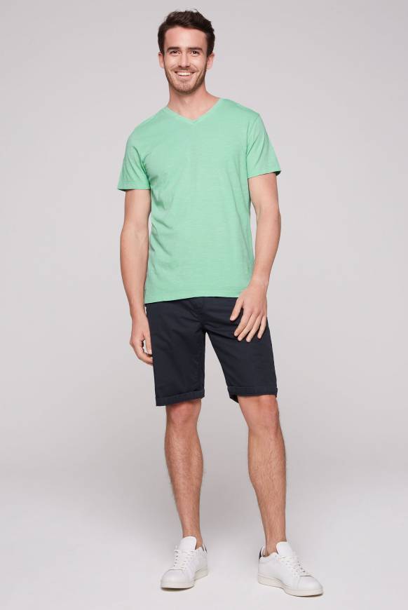 Soccx Basic T-Shirt mit V-Ausschnitt nordic green S VIP-Rabatte
