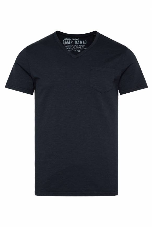 Soccx T-Shirt V-Neck mit Brusttasche blue navy Tiefpreis