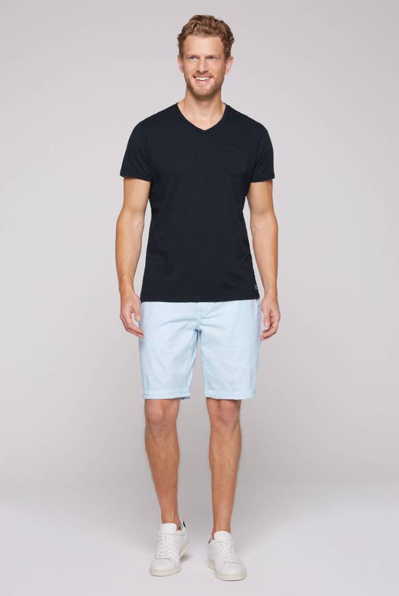 Soccx T-Shirt V-Neck mit Brusttasche blue navy Tiefpreis