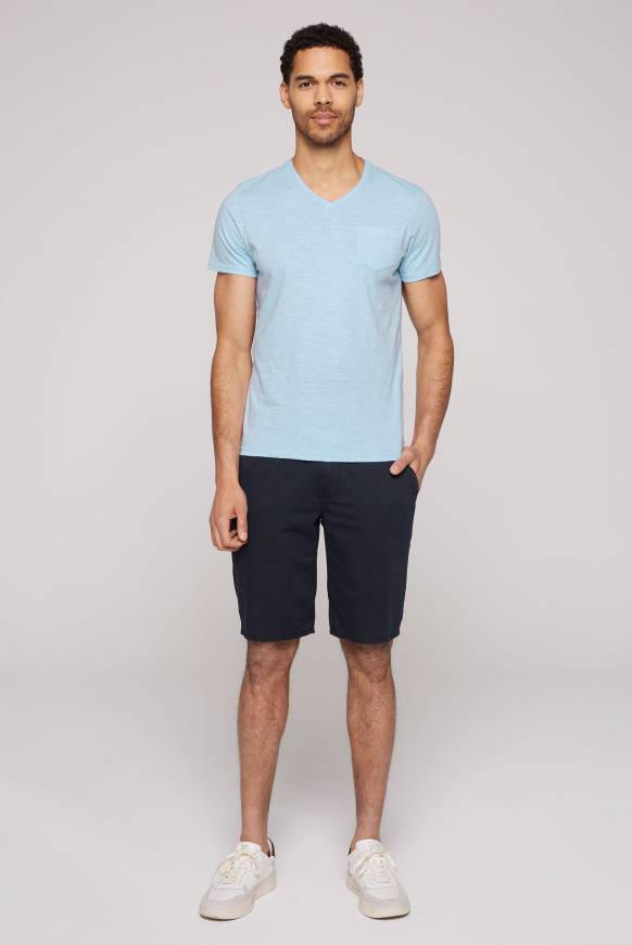 Soccx T-Shirt V-Neck mit Brusttasche summer blue Super Sparpreis