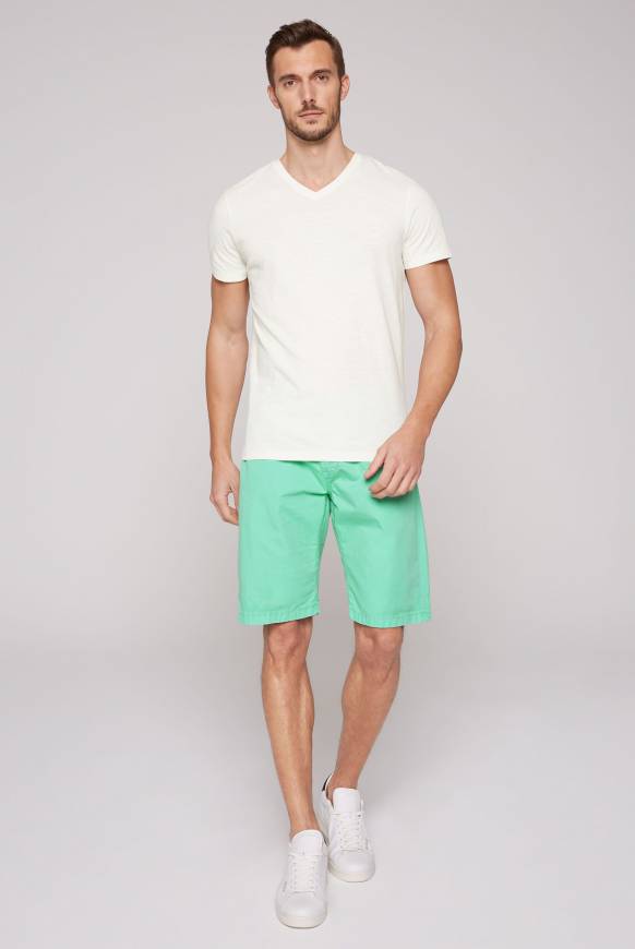 Soccx Basic T-Shirt mit V-Ausschnitt ivory Kostenlose Rückgabe
