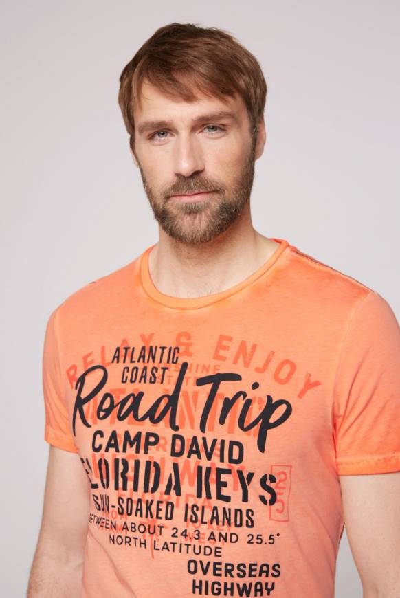 Soccx T-Shirt mit Puff-Print sunshine orange S Begrenzte Freigabe