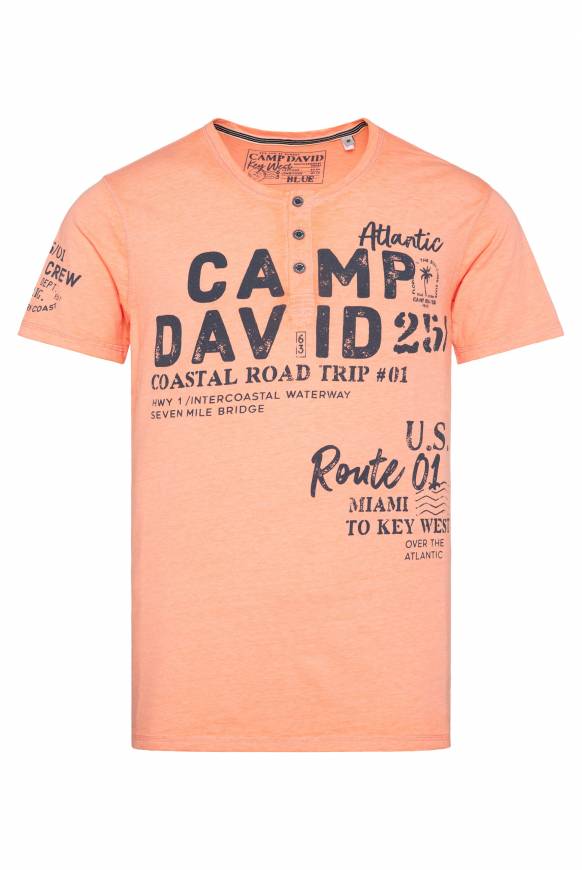 Soccx Henley-Shirt mit Logo Prints sunshine orange Letzte 3 Tage