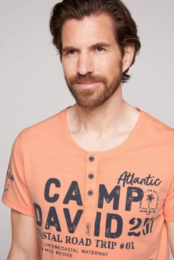 Soccx Henley-Shirt mit Logo Prints sunshine orange Letzte 3 Tage