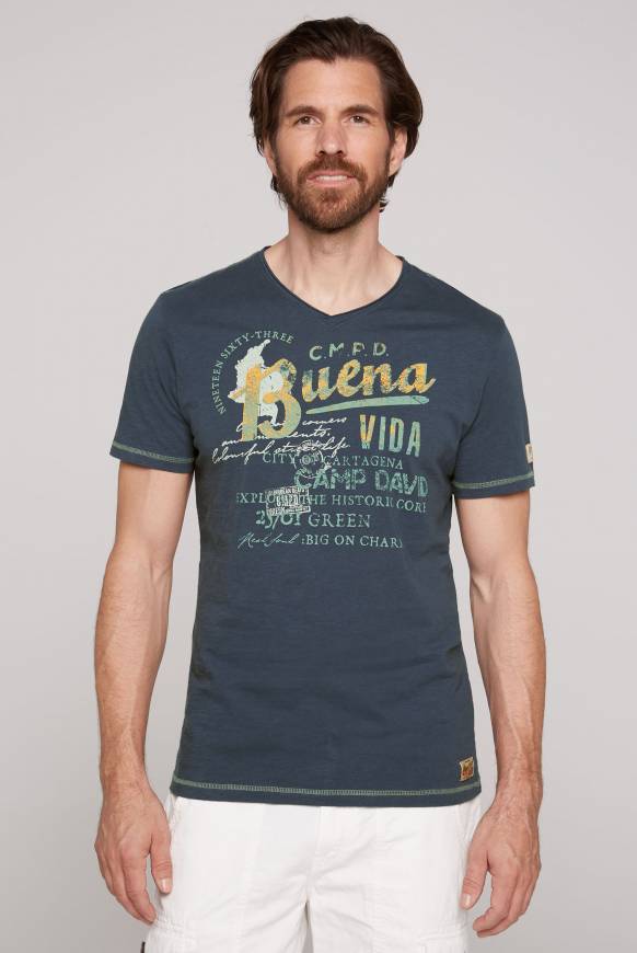 Soccx V-Shirt mit Used-Optik lazy blue JETZT KAUFEN