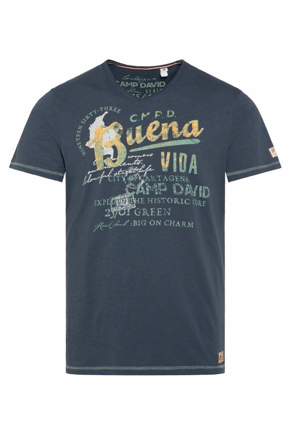 Soccx V-Shirt mit Used-Optik lazy blue JETZT KAUFEN