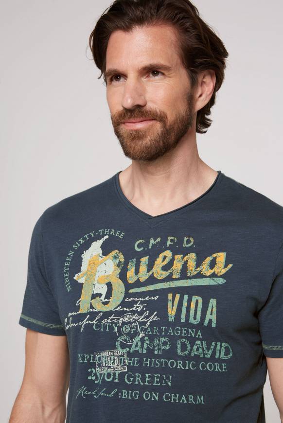 Soccx V-Shirt mit Used-Optik lazy blue JETZT KAUFEN