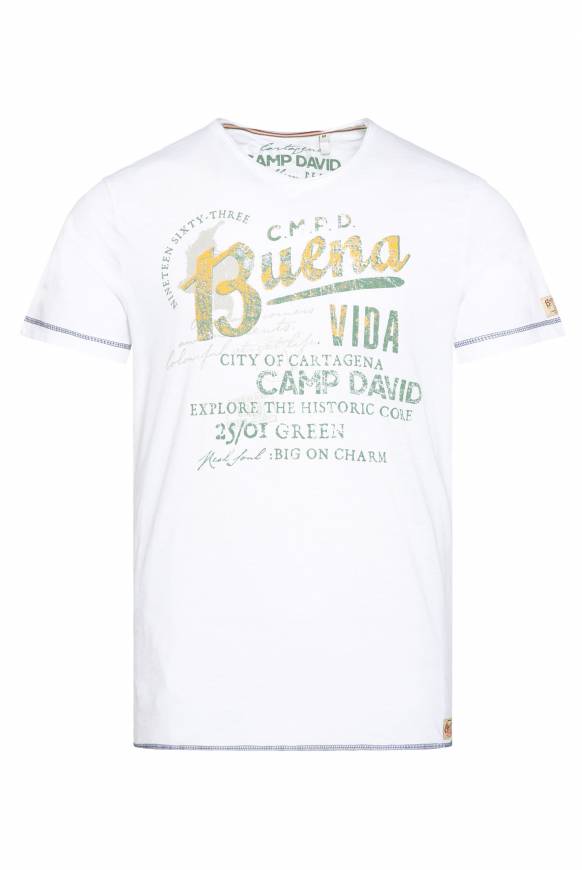 Soccx V-Shirt mit Used-Optik opticwhite Neueste Stile