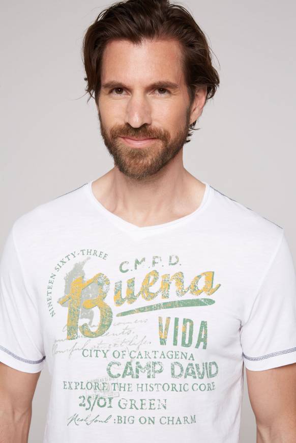 Soccx V-Shirt mit Used-Optik opticwhite Neueste Stile
