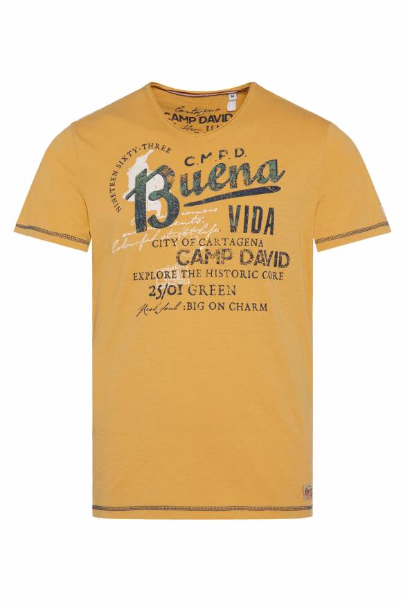 Soccx V-Shirt mit Used-Optik warm sun Letzte 2 Tage