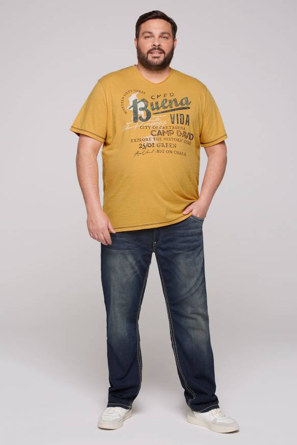 Soccx V-Shirt mit Used-Optik warm sun Letzte 2 Tage