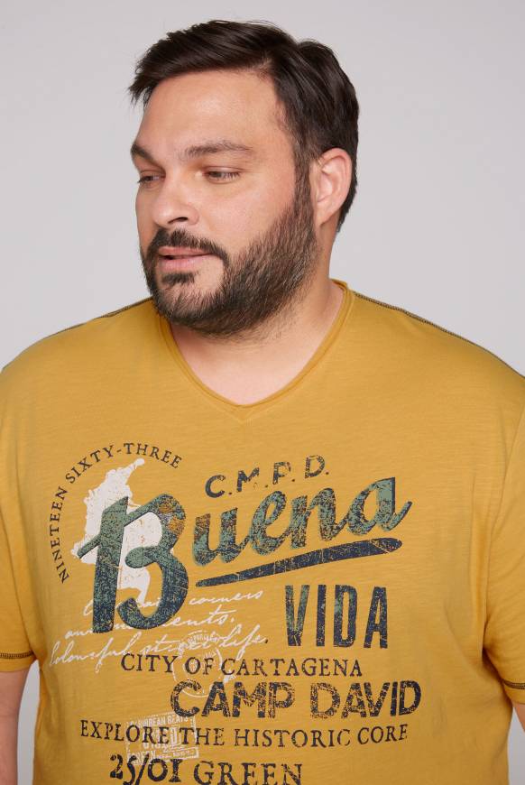 Soccx V-Shirt mit Used-Optik warm sun Letzte 2 Tage