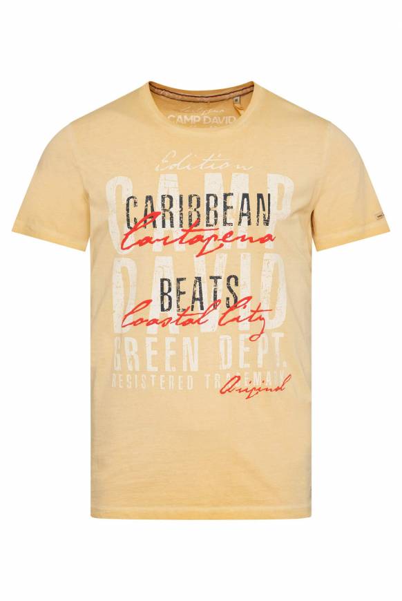 Soccx Rundhalsshirt mit Wording Print warm sun Letzter Tag