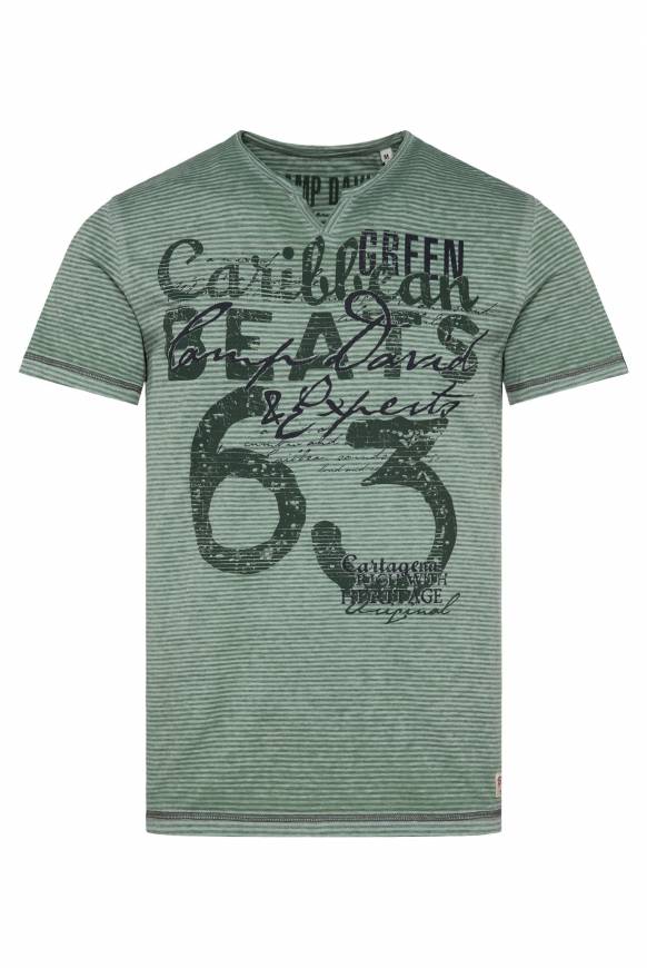 Soccx Streifenshirt mit Vintage Print green beat Zeitbegrenzte Promotion