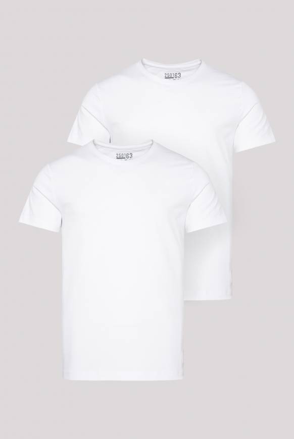 Soccx Basic T-Shirt mit Rundhalsausschnitt, Doppelpack optic white / optic white Nur für heute