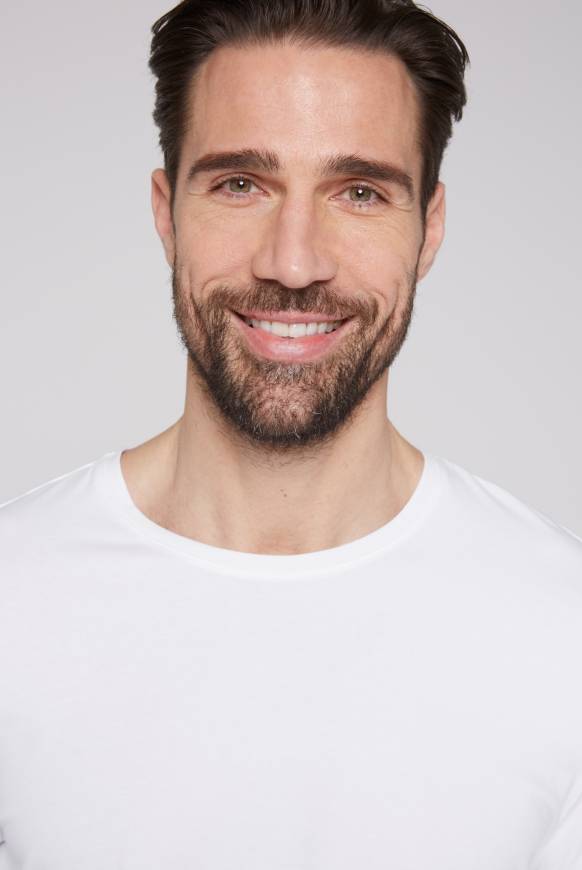 Soccx Basic T-Shirt mit Rundhalsausschnitt, Doppelpack optic white / optic white Nur für heute