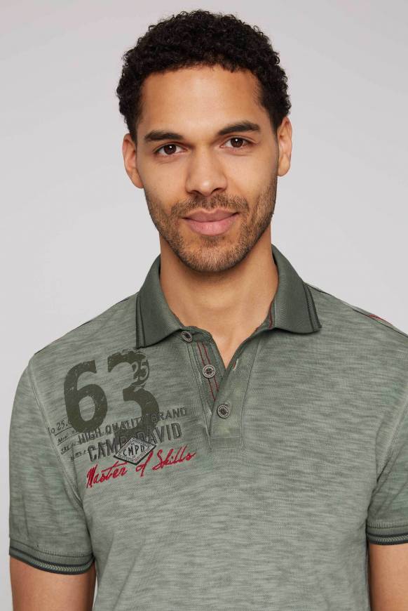 Soccx Pikee-Polo mit Prints und Stickereien green olive 50% Rabatt mit kostenlosem Versand