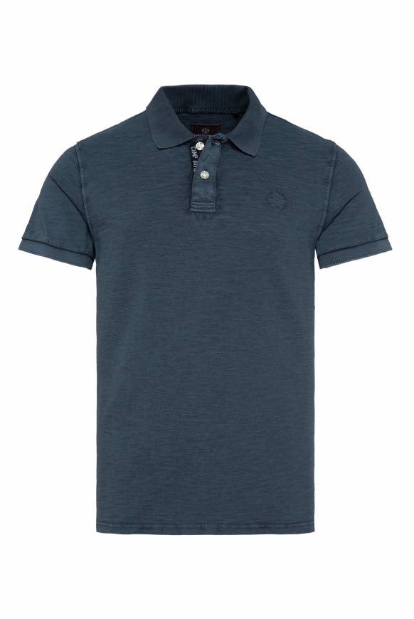 Soccx Kurzarmpolo aus Pikee mit Logostick blue navy S Kostenloser Versand international